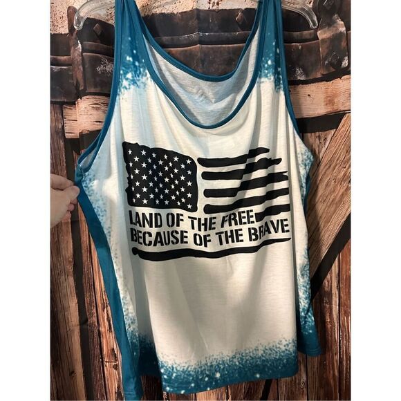 American flag Graphic tank top  T-shirt  size XXL 2XL Women - Picture 1 of 4